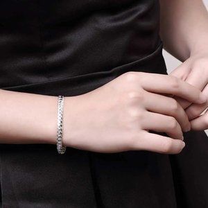 💎 Minimalist Bracelet 925 Sterling Silver Charm Chain Bracelet Bangles Classic